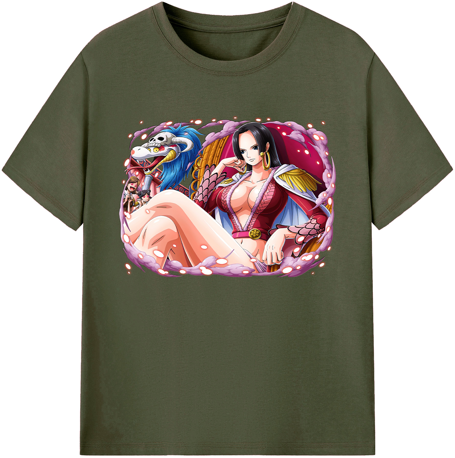 ワンピース ボア・ハンコック ONE PIECE Boa·Hancock 綿100％ メンズ半袖Tシャツ｜肌触りやわらか＆通気性